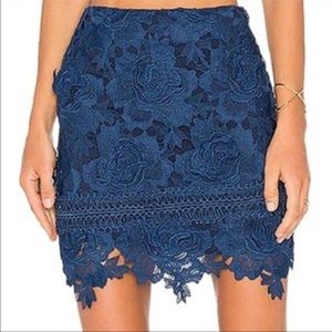 Lovers + Friends Navy Mini Skirt
